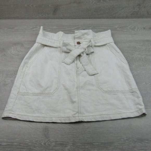 Free People Splendor In The Grass Tie Denim Skirt - Picture 4 of 10